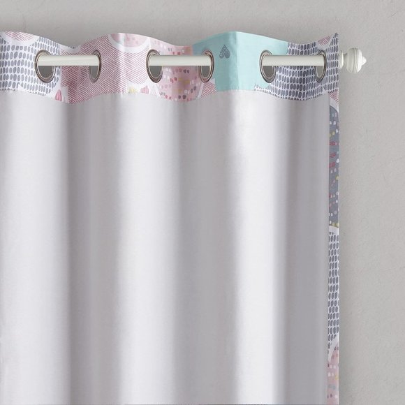 Pink Novelty Fluffy Cloud Print Window Single Panel 50"Wx 63"L Blackout Thermal - Picture 4 of 4